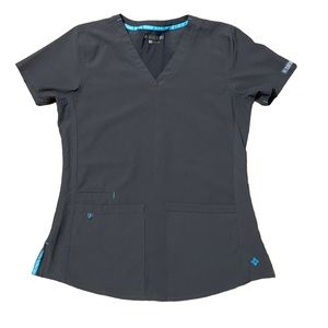 MED COUTURE Pewter gray small scrub top